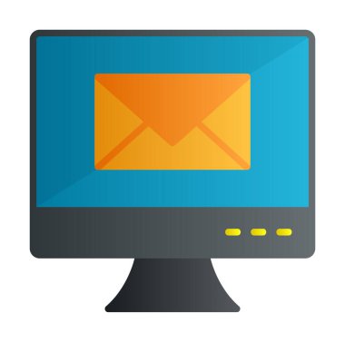 Basit e- posta simgesi, vektör illüstrasyonu