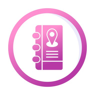 Soyut arkaplan vektöründe adres defteri simgesi izole edildi