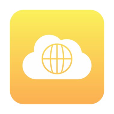 Dünya Bulutu web servisi. Bulut Hesaplama Simgesi. Basit kabartma biçimi.