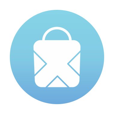 Alışveriş poşeti simgesi, vektör illüstrasyonu basit tasarım