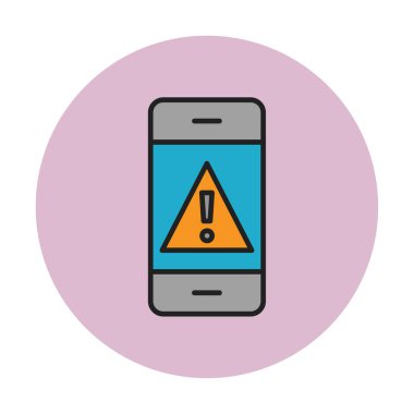 Mobil Uyarı simgesi vektör illüstrasyonu