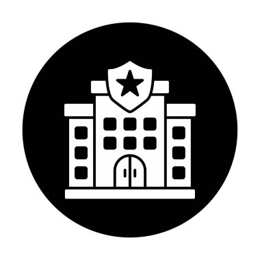 Polis karakolu simgesi, vektör illüstrasyonu basit tasarım