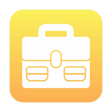 Evrak çantası vektör düz simgesi. İş durumu simgesi, bavul emojisi, vektör illüstrasyonu