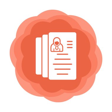 CV belgesi. Web simgesi basit illüstrasyon