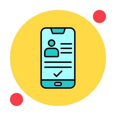 Kimlik vektör illüstrasyonlu akıllı telefon