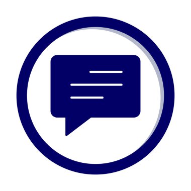 Basit sohbet simgesi, konuşma balonu, vektör illüstrasyonu