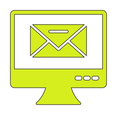 Basit e- posta simgesi, vektör illüstrasyonu