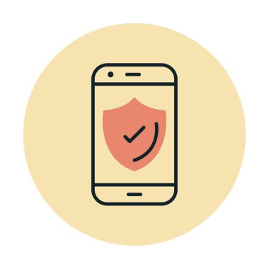 Güvenlik Düz simgesi, Kalkanlı Telefon 