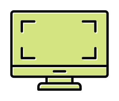 bilgisayar izleme simgesi, vektör illüstrasyonu basit tasarım