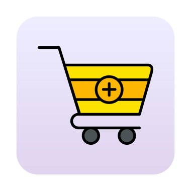 Cart alışveriş simgesine basit Ekle, vektör illüstrasyonu
