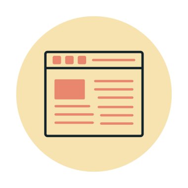 Web sayfası simgesi, vektör illüstrasyonu basit tasarım