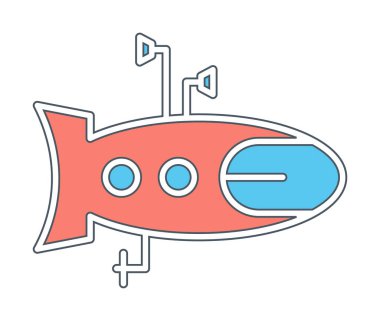 denizaltı simgesi web basit illüstrasyon