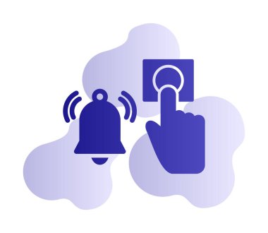 Acil durum alarm düğmesine basın Web simgesi, vektör illüstrasyonu 