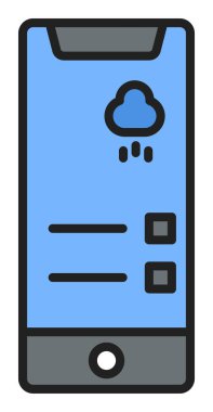 Telefon Hava Durumu Hava Durumu ikonu vektör illüstrasyon grafik tasarımı                                  