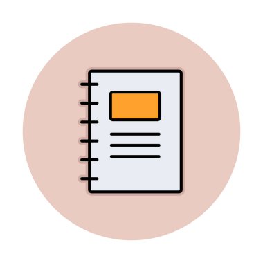 notepad simgesi, vektör illüstrasyonu basit tasarım