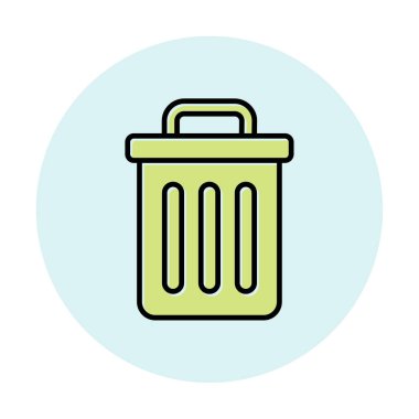 Çöp kutusu web simgesi, vektör illüstrasyonu