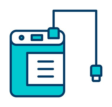 harici sabit disk simgesi, vektör illüstrasyonu basit tasarım