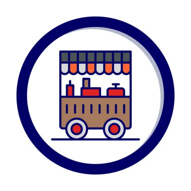 Yemek arabası simgesinin vektör illüstrasyonu 