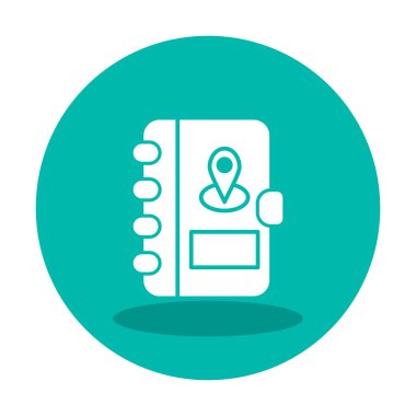 Soyut arkaplan vektöründe adres defteri simgesi izole edildi