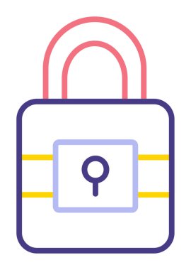 Beyaz arkaplanda asma kilit vektör çizimi