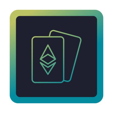 ethereum kartları simgesi, vektör illüstrasyonu