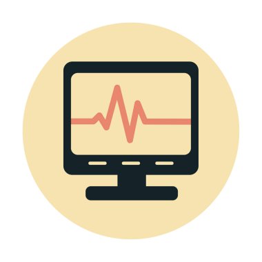 Ecg Okuma simgesi, vektör illüstrasyonu  