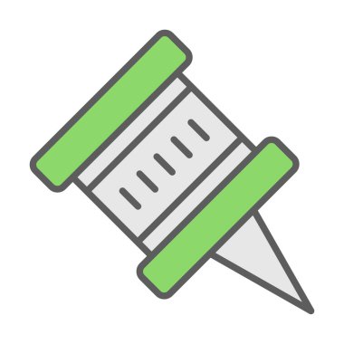 İğne simgesine bas. vektör illüstrasyonu