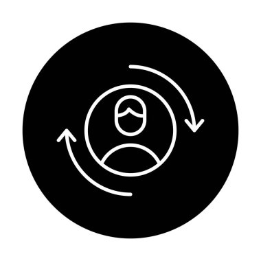 Ziyaretçi web simgesi, vektör illüstrasyonu geri getiriliyor