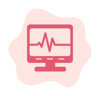 Ecg Okuma simgesi, vektör illüstrasyonu  