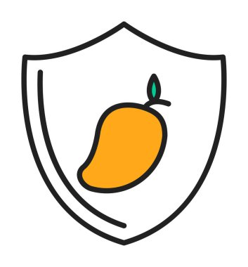 Shield 'in mango meyveli vektör çizimi   