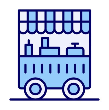 Yemek arabası simgesinin vektör illüstrasyonu 