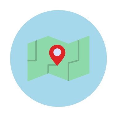 GPS konum vektörü simgesine sahip harita