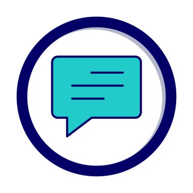 Basit sohbet simgesi, konuşma balonu, vektör illüstrasyonu