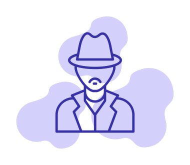 Dedektif ikon vektör illüstrasyonu