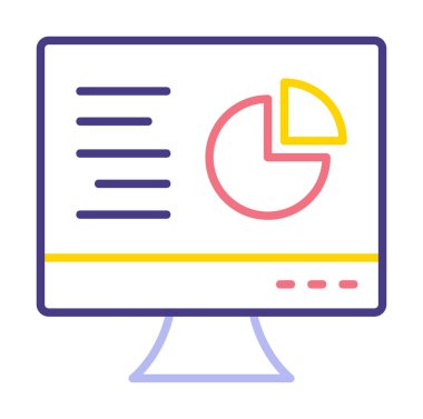 Çevrimiçi Pie Grafik ikonu vektör illüstrasyonu