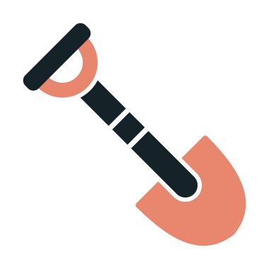 Bahçe küreği ikonu. Kürek karikatür simgesinin vektör çizimi                 