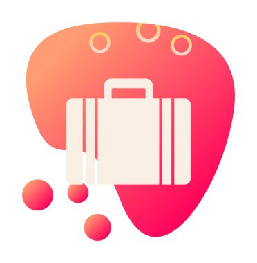 Evrak çantası vektör düz simgesi. İş durumu simgesi, bavul emojisi, vektör illüstrasyonu