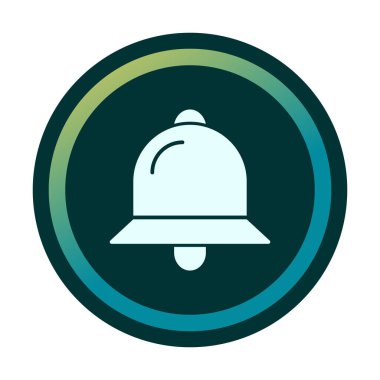 Basit Bildirim Zili simgesi, vektör illüstrasyonu