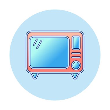 Eski TV simgesi vektör illüstrasyonu