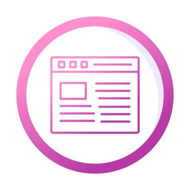 Web sayfası simgesi, vektör illüstrasyonu basit tasarım