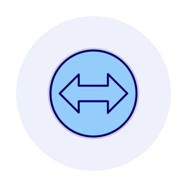 Çift ok sembolü, iki yön, sol, sağ simge, vektör illüstrasyonu