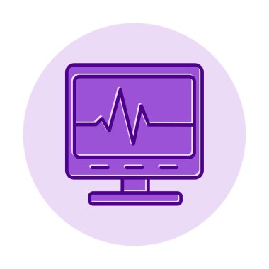 Ecg Okuma simgesi, vektör illüstrasyonu  