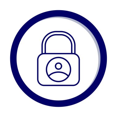 Kilit simgesi. Özel daire tasarımı. vektör illüstrasyonu.