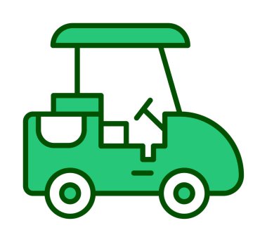 Golf Caddy simgesi, vektör illüstrasyonu