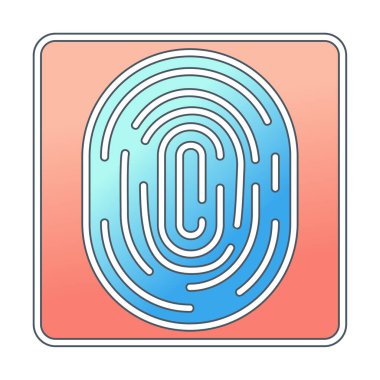 Parmak izi web simgesi vektör illüstrasyonu