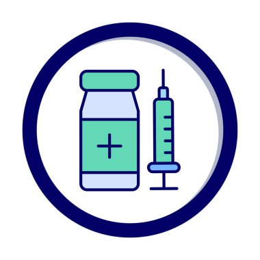 Basit Aşı Simgesi, vektör illüstrasyonu