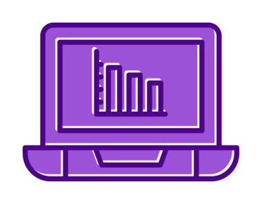 Çevrimiçi Bar Grafik simgesi vektör illüstrasyonu