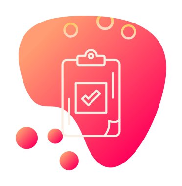 İşaretleme simgesine sahip görev listesi, vektör illüstratörü 