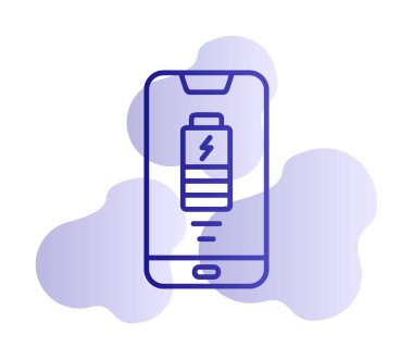 Basit Kablosuz Şarj simgesi, vektör illüstrasyonu