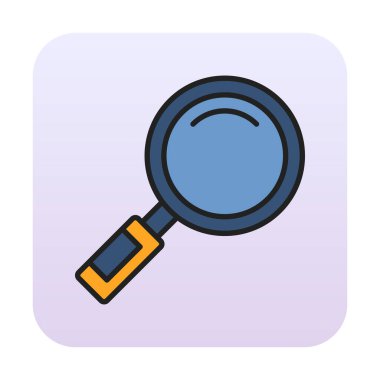 Büyüteç simgesi düz stil. Loupe renk simgesini ara. Vektör illüstrasyonu 